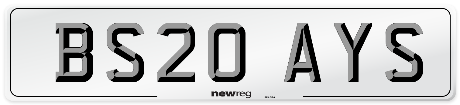 BS20 AYS Number Plate from New Reg